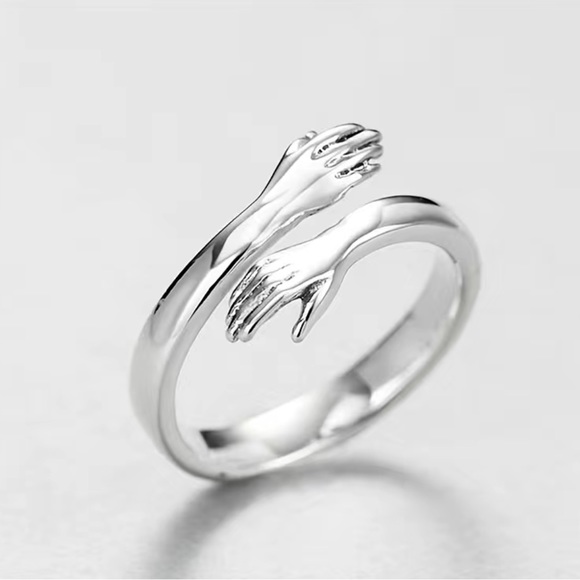 Love hug Silver hugging hand ring - Picture 2 of 7